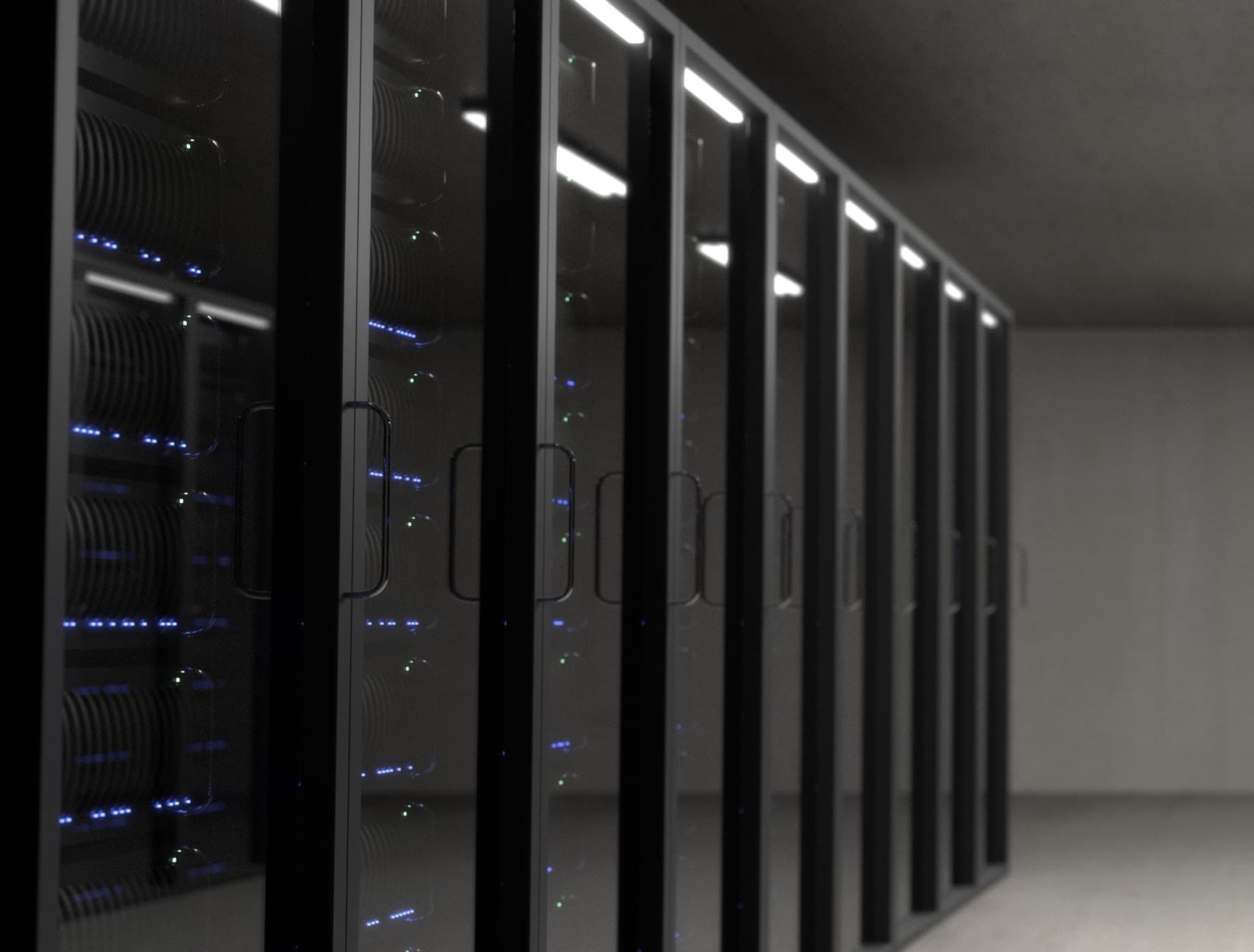Data center with devices locked in shelves